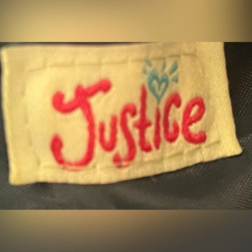 Justice girls faux suede purse with fringe sparkly A initial